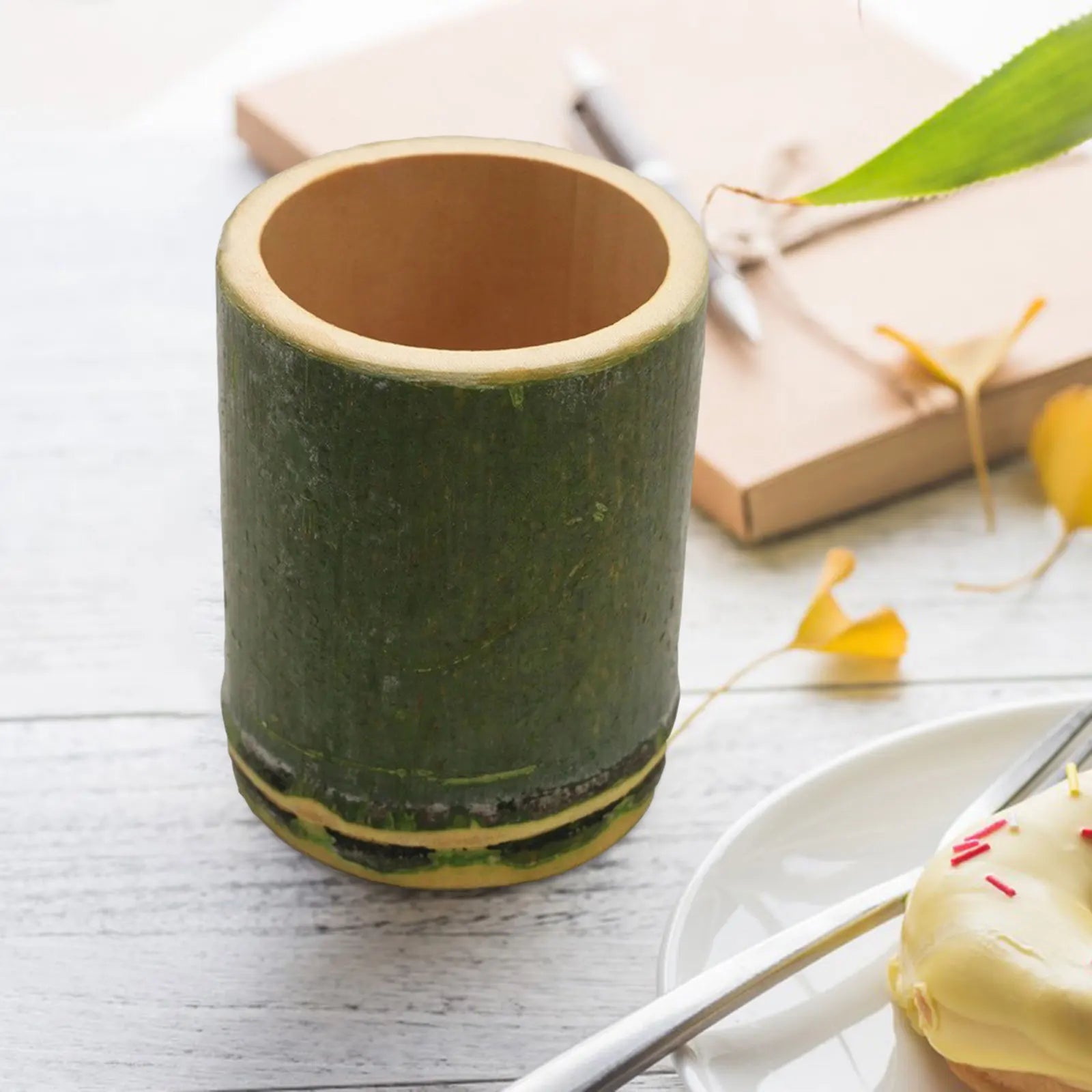 Handmade Round Bamboo Cup — Bubble Tea, Smoothie & Dessert Cup