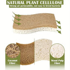 Natural Cellulose & Coconut Kitchen Sponge — Dish Scrubber Pack