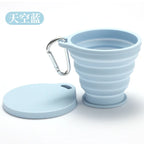 Collapsible Silicone Travel Cup — Portable Folding Cup with Hook