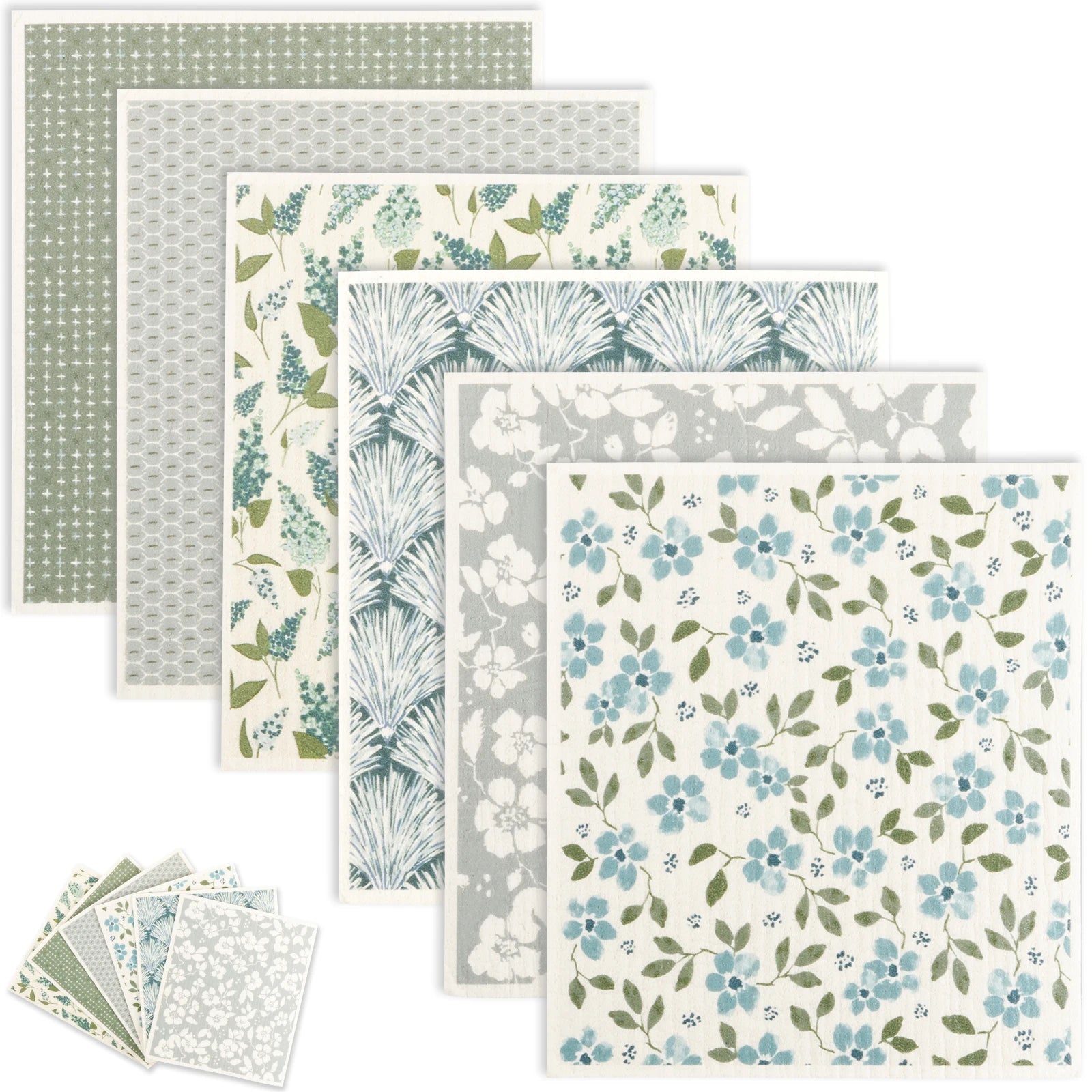 Cotton & Cellulose Kitchen Dishcloths — Soft Absorbent Cleaning Cloths