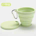 Collapsible Silicone Travel Cup — Portable Folding Cup with Hook