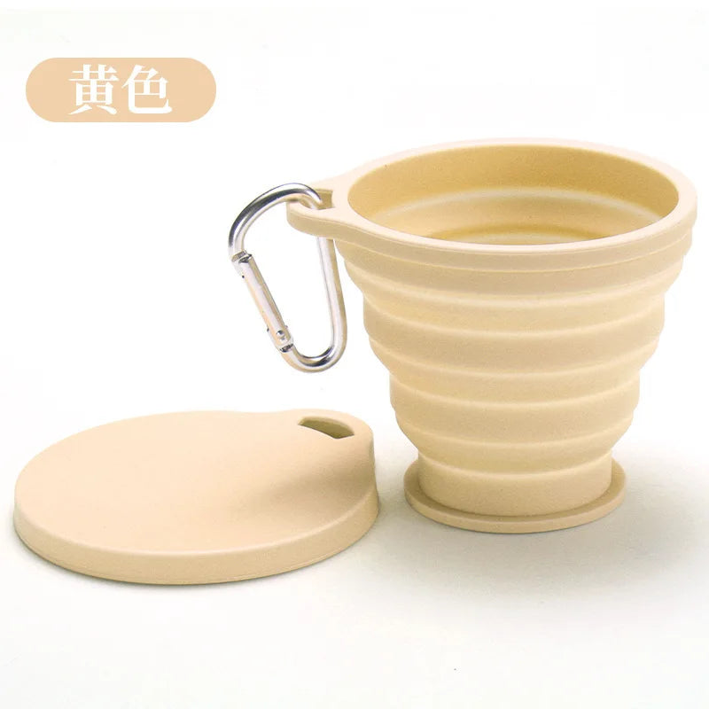 Collapsible Silicone Travel Cup — Portable Folding Cup with Hook