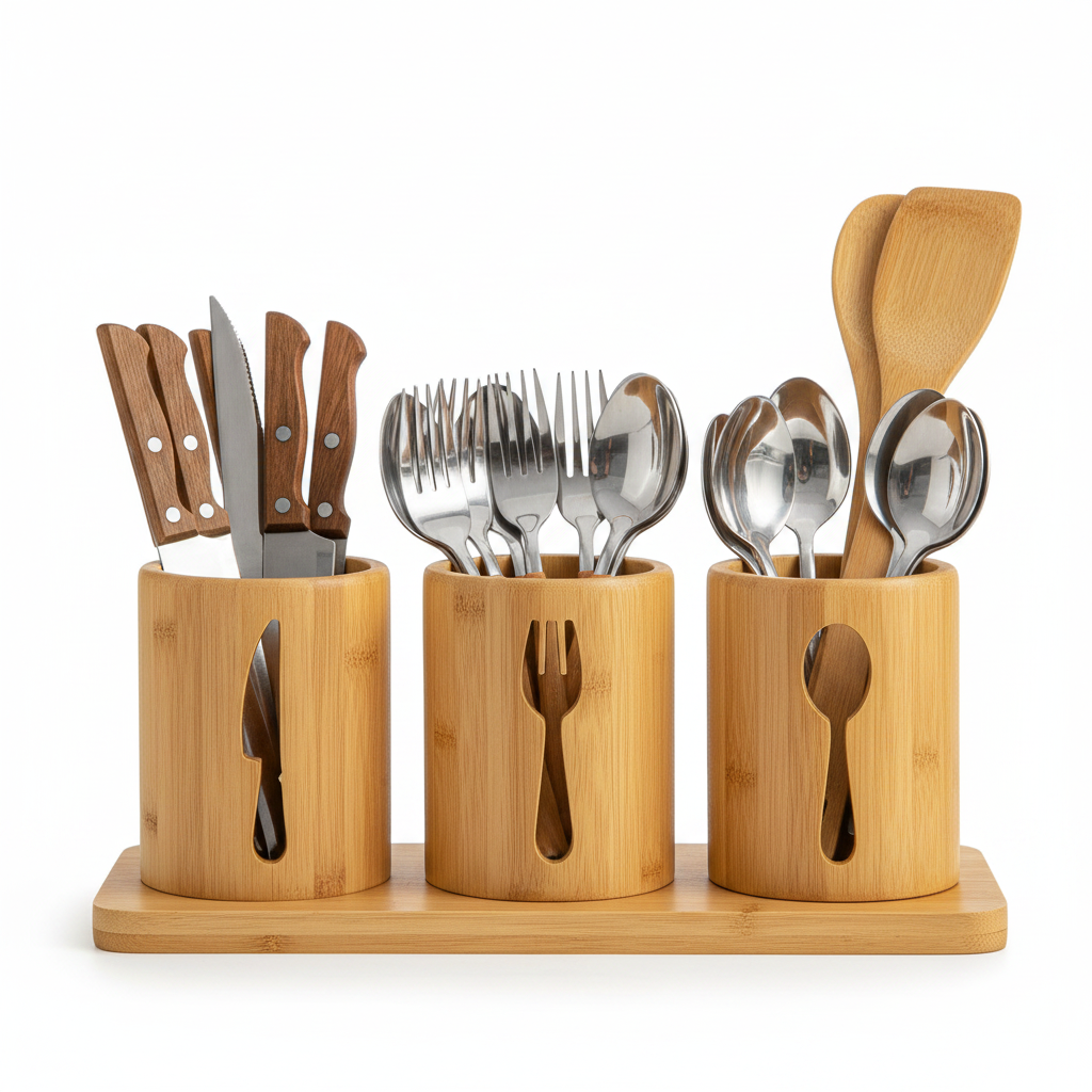 Lifestyle - Bamboo Utensil Holder