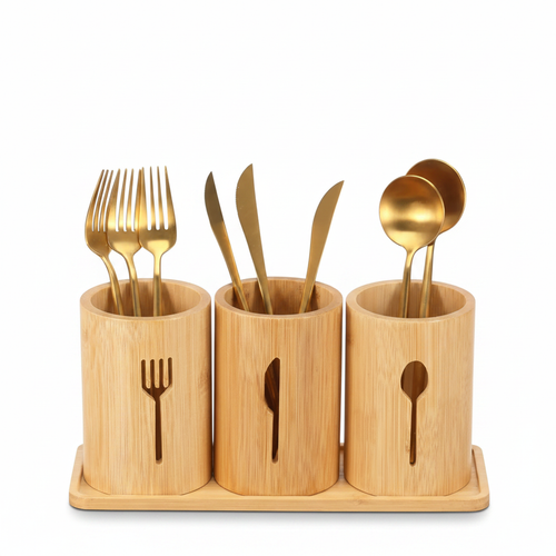 White Studio - Bamboo Utensil Holder Image 5
